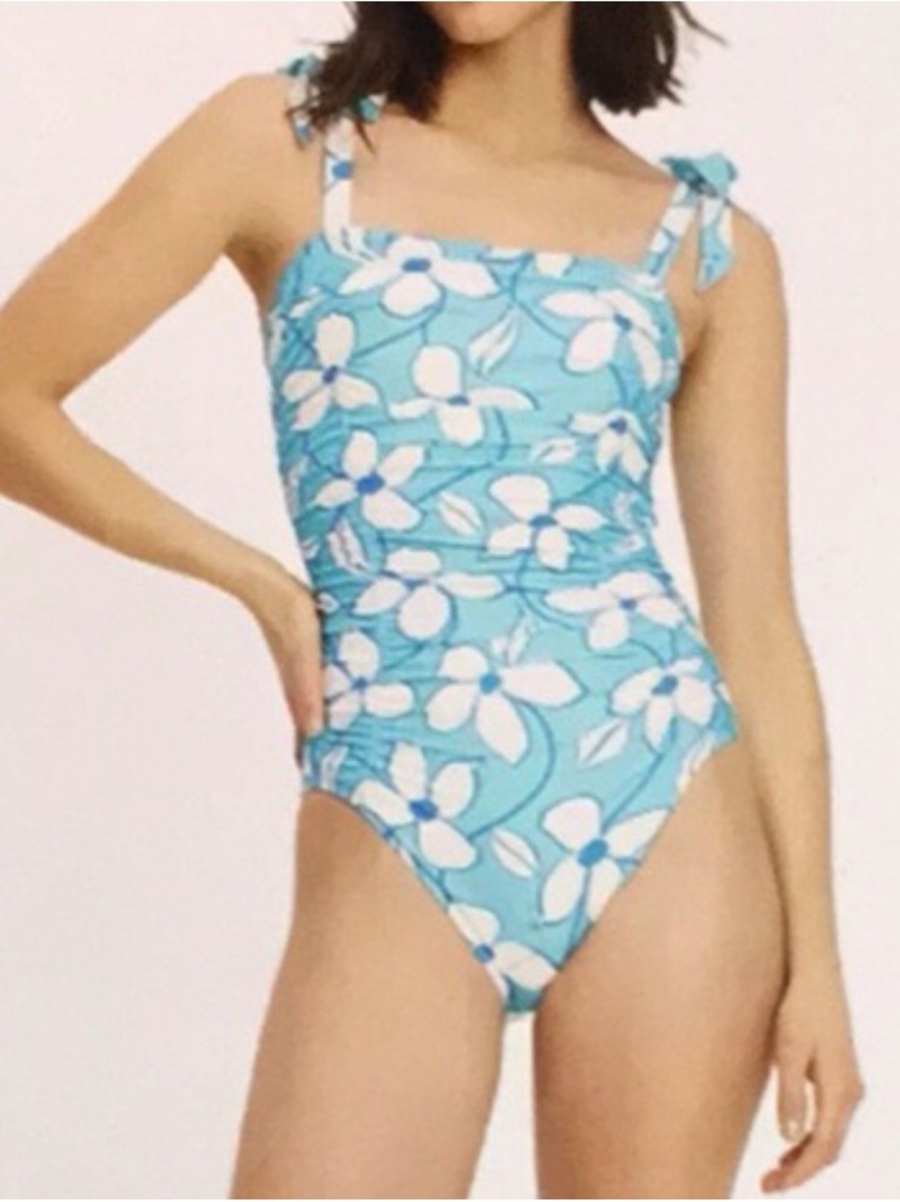 NWT Kate Spade Floral Vines Bow Shoulder Tie One-piece